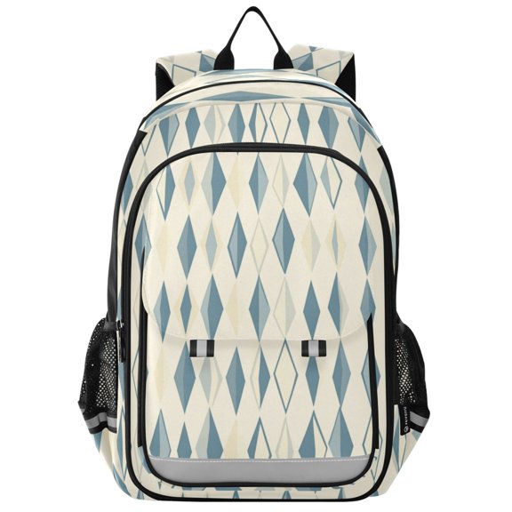 Backpack 12.9 *5.1 * 17.7 Inches Outing Backpack, Shopping Backpack, Travel Backpack Blue Cartoon Squares