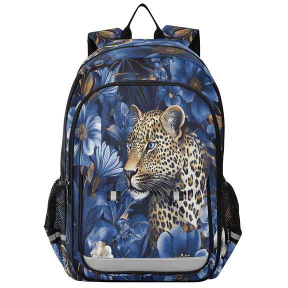 Backpack 12.9 *5.1 * 17.7 Inches Outing Backpack, Shopping Backpack, Travel Backpack Blue Oil Painting Jaguar