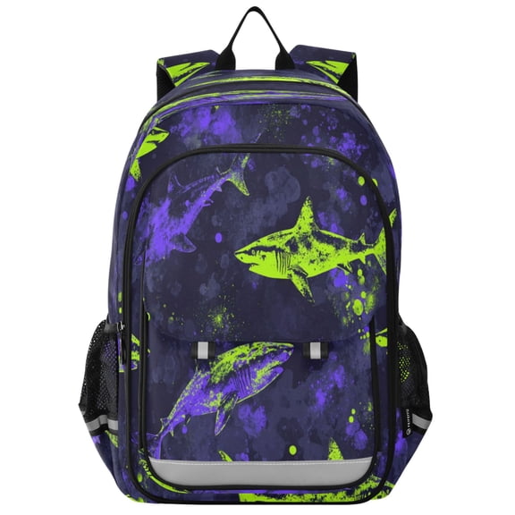 Backpack 12.9 *5.1 * 17.7 Inches Outing Backpack, Shopping Backpack, Travel Backpack Bold Neon Green Shark