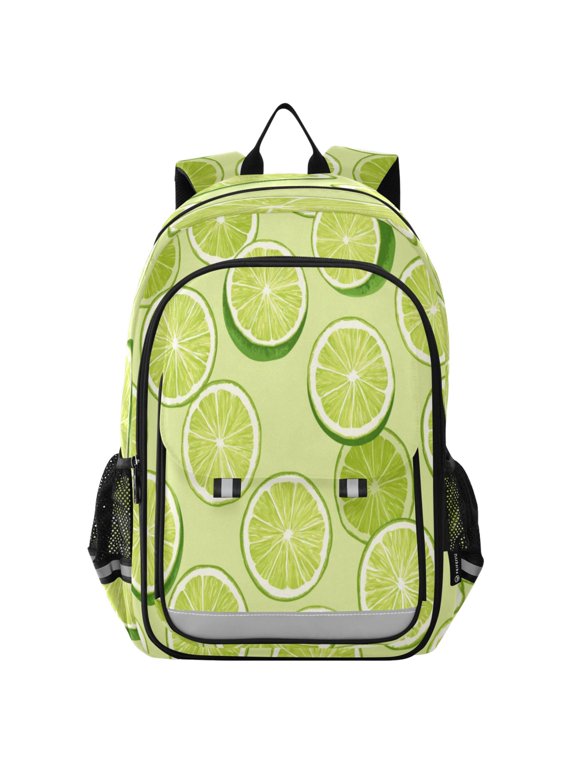 Backpack 12.9 *5.1 * 17.7 Inches Outing Backpack, Shopping Backpack, Travel Backpack Bright Green Lime Slices
