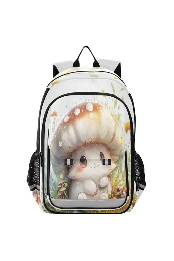 Backpack 12.9 *5.1 * 17.7 Inches Outing Backpack, Shopping Backpack, Travel Backpack Cartoon Beautiful Brown Mushrooms