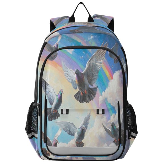 Backpack 12.9 *5.1 * 17.7 Inches Outing Backpack, Shopping Backpack, Travel Backpack Cartoon Beautiful Pigeon
