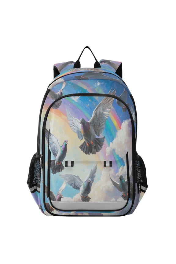 Backpack 12.9 *5.1 * 17.7 Inches Outing Backpack, Shopping Backpack, Travel Backpack Cartoon Beautiful Pigeon