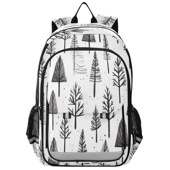 Backpack 12.9 *5.1 * 17.7 Inches Outing Backpack, Shopping Backpack, Travel Backpack Cartoon Black Pretty Little Tree