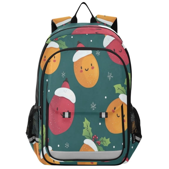 Backpack 12.9 *5.1 * 17.7 Inches Outing Backpack, Shopping Backpack, Travel Backpack Cartoon Cute Christmas Mango