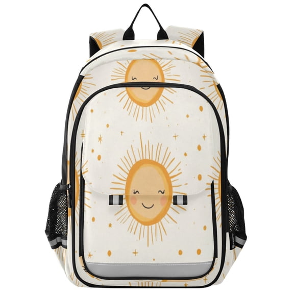 Backpack 12.9 *5.1 * 17.7 Inches Outing Backpack, Shopping Backpack, Travel Backpack Cartoon Cute Smile Sun