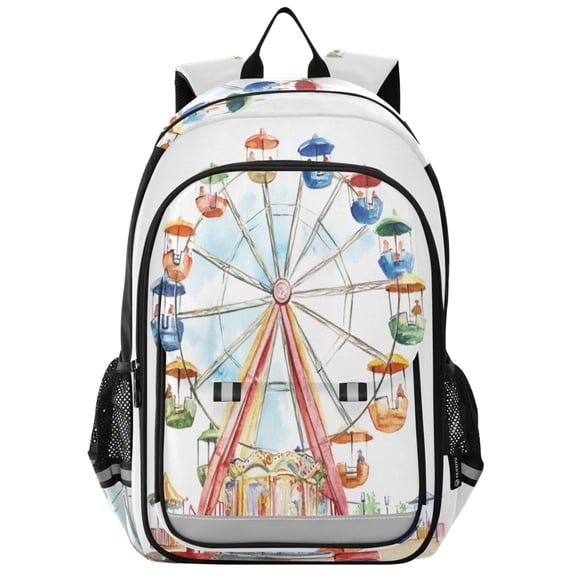 Backpack 12.9 *5.1 * 17.7 Inches Outing Backpack, Shopping Backpack, Travel Backpack Cartoon Ferris Wheel