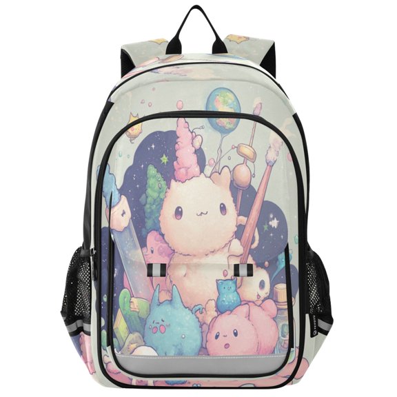 Backpack 12.9 *5.1 * 17.7 Inches Outing Backpack, Shopping Backpack, Travel Backpack Cartoon Pink Monster