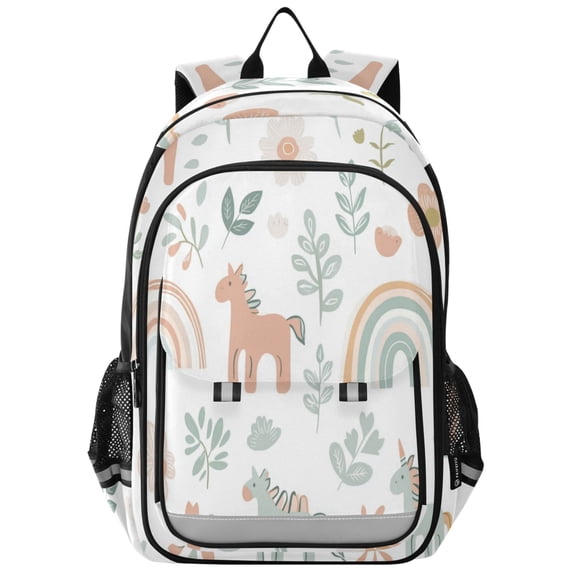Backpack 12.9 *5.1 * 17.7 Inches Outing Backpack, Shopping Backpack, Travel Backpack Cartoon Rainbow Pony