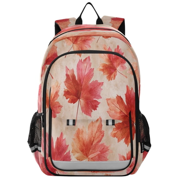 Backpack 12.9 *5.1 * 17.7 Inches Outing Backpack, Shopping Backpack, Travel Backpack Cartoon Red Maple Leaf