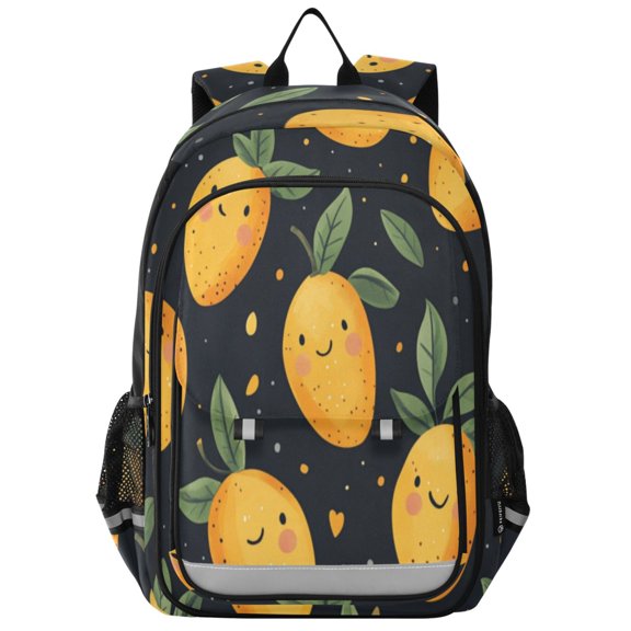 Backpack 12.9 *5.1 * 17.7 Inches Outing Backpack, Shopping Backpack, Travel Backpack Cartoon Smile Mango