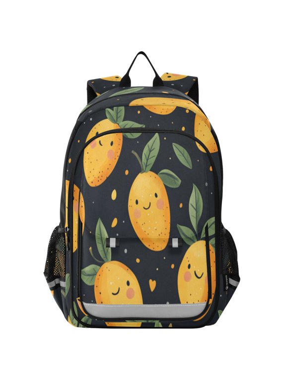 Backpack 12.9 *5.1 * 17.7 Inches Outing Backpack, Shopping Backpack, Travel Backpack Cartoon Smile Mango