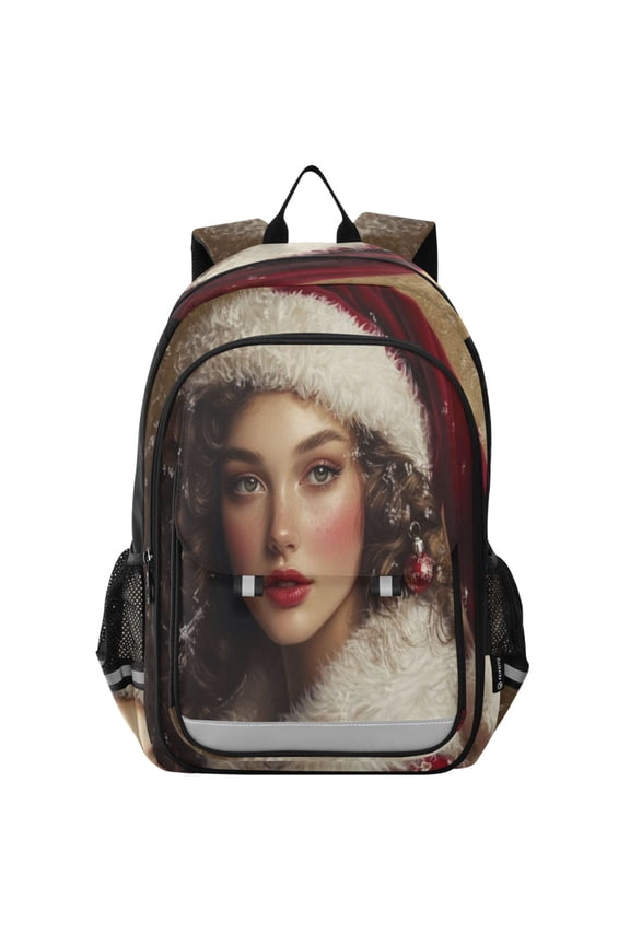 Backpack 12.9 *5.1 * 17.7 Inches Outing Backpack, Shopping Backpack, Travel Backpack Christmas Beauty Pictures