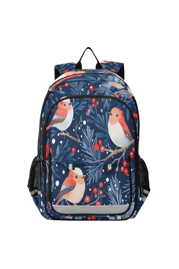 Backpack 12.9 *5.1 * 17.7 Inches Outing Backpack, Shopping Backpack, Travel Backpack Christmas Bird Picture