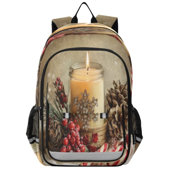 Backpack 12.9 *5.1 * 17.7 Inches Outing Backpack, Shopping Backpack, Travel Backpack Christmas Candle