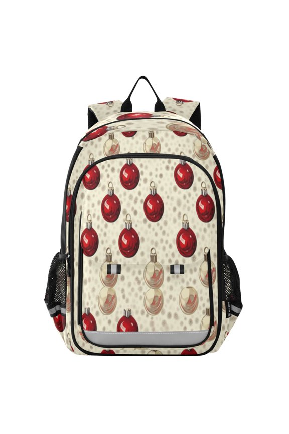Backpack 12.9 *5.1 * 17.7 Inches Outing Backpack, Shopping Backpack, Travel Backpack Christmas Cartoon Ball Picture