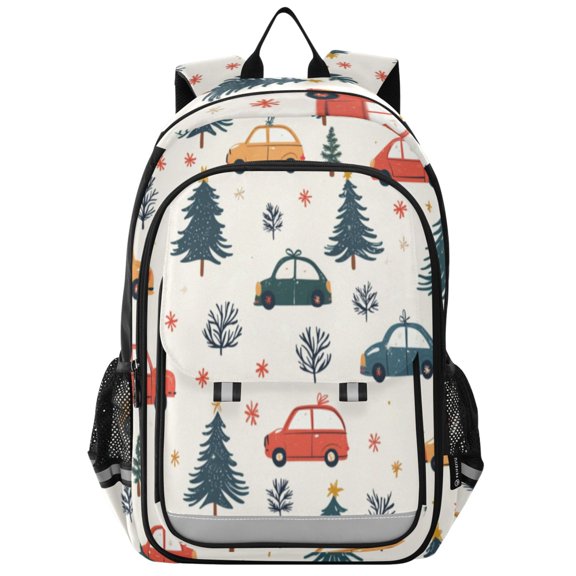 Backpack 12.9 *5.1 * 17.7 Inches Outing Backpack, Shopping Backpack, Travel Backpack Christmas Cartoon Car