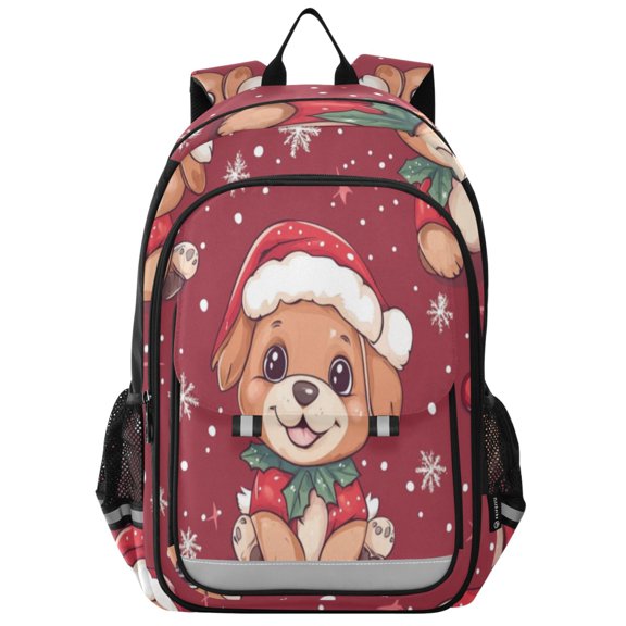 Backpack 12.9 *5.1 * 17.7 Inches Outing Backpack, Shopping Backpack, Travel Backpack Christmas Cute Puppy