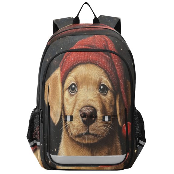 Backpack 12.9 *5.1 * 17.7 Inches Outing Backpack, Shopping Backpack, Travel Backpack Christmas Cute Yellow Dog