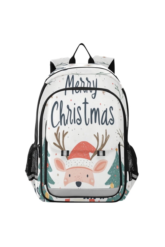 Backpack 12.9 *5.1 * 17.7 Inches Outing Backpack, Shopping Backpack, Travel Backpack Christmas Deer Pictures