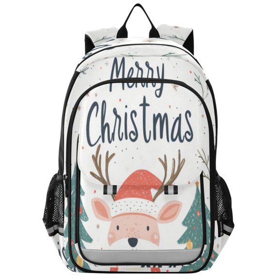 Backpack 12.9 *5.1 * 17.7 Inches Outing Backpack, Shopping Backpack, Travel Backpack Christmas Deer Pictures