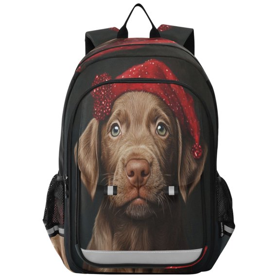 Backpack 12.9 *5.1 * 17.7 Inches Outing Backpack, Shopping Backpack, Travel Backpack Christmas Yellow Dog