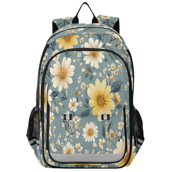 Backpack 12.9 *5.1 * 17.7 Inches Outing Backpack, Shopping Backpack, Travel Backpack Cool Beautiful Yellow Flowers