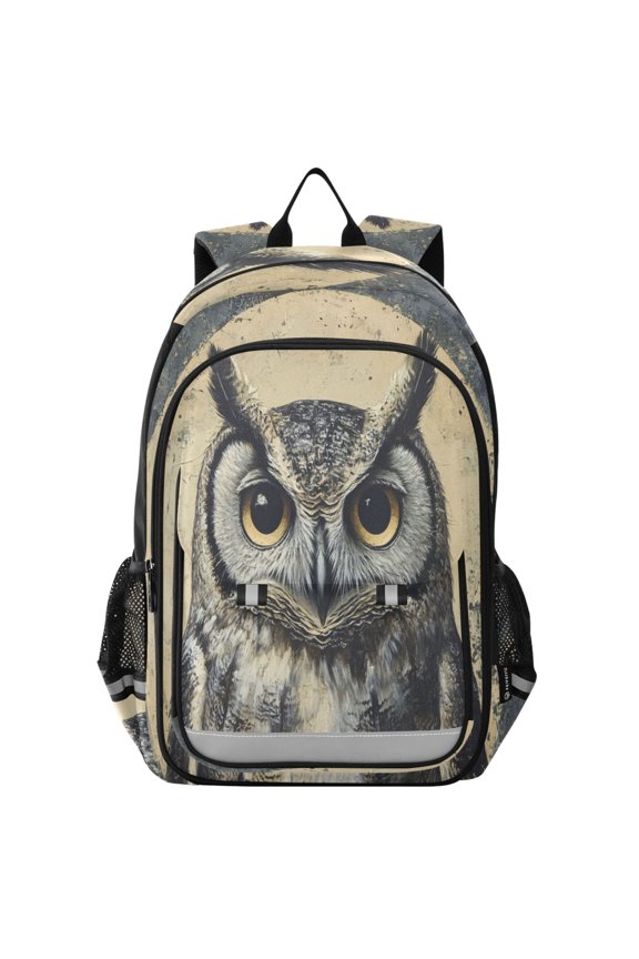Backpack 12.9 *5.1 * 17.7 Inches Outing Backpack, Shopping Backpack, Travel Backpack Cool Big Owl