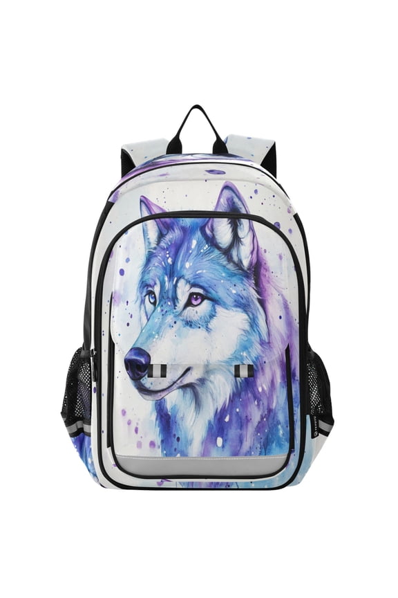 Backpack 12.9 *5.1 * 17.7 Inches Outing Backpack, Shopping Backpack, Travel Backpack Cool Blue Wolf