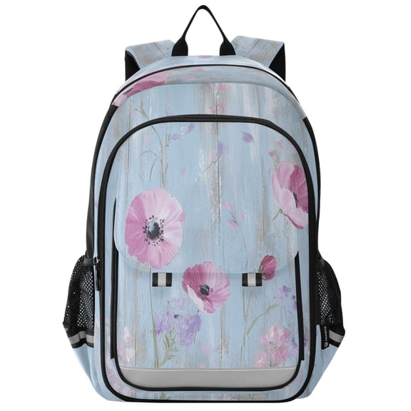 Backpack 12.9 *5.1 * 17.7 Inches Outing Backpack, Shopping Backpack, Travel Backpack Cool Cartoon Pink Flowers
