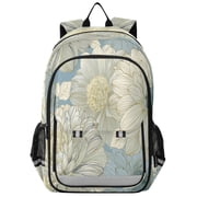 Backpack 12.9 *5.1 * 17.7 Inches Outing Backpack, Shopping Backpack, Travel Backpack Cream White Illustrated Bloom