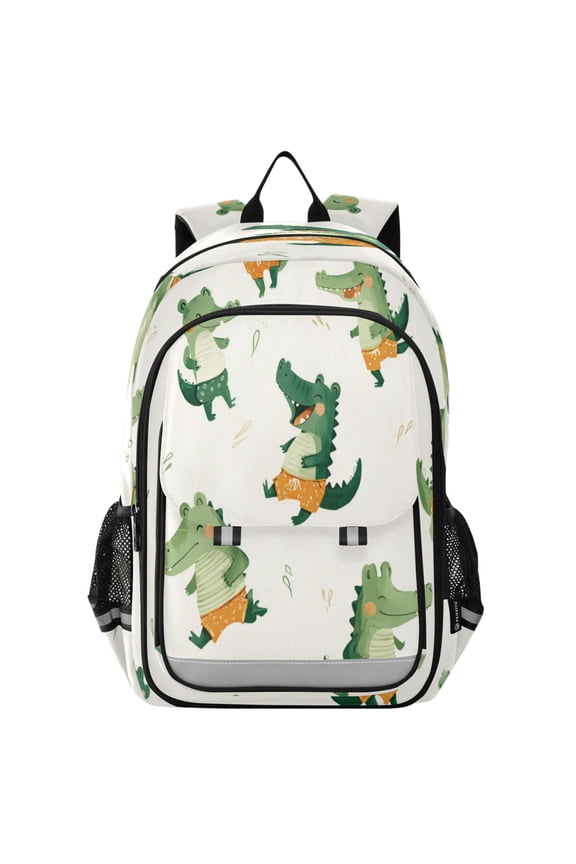 Backpack 12.9 *5.1 * 17.7 Inches Outing Backpack, Shopping Backpack, Travel Backpack Crocodile Green Scales