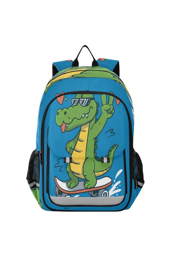 Backpack 12.9 *5.1 * 17.7 Inches Outing Backpack, Shopping Backpack, Travel Backpack Crocodile Skateboard