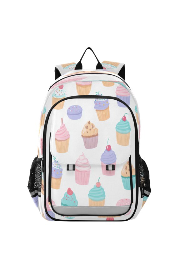 Backpack 12.9 *5.1 * 17.7 Inches Outing Backpack, Shopping Backpack, Travel Backpack Cupcake Pattern Pastel