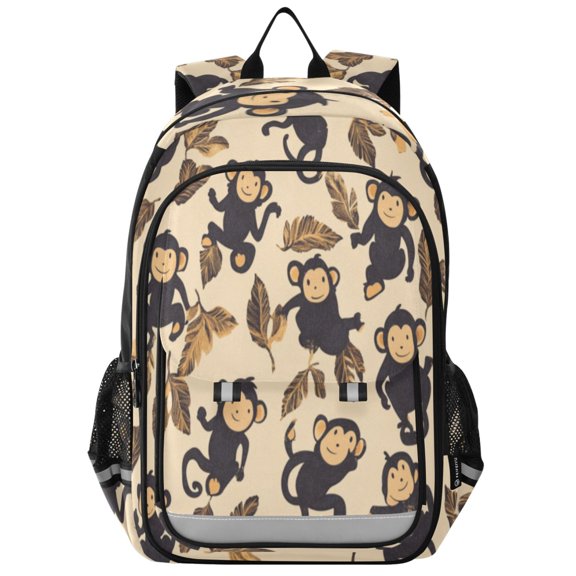 Backpack 12.9 *5.1 * 17.7 Inches Outing Backpack, Shopping Backpack, Travel Backpack Cute Black Monkey