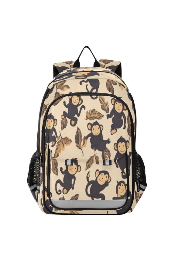 Backpack 12.9 *5.1 * 17.7 Inches Outing Backpack, Shopping Backpack, Travel Backpack Cute Black Monkey