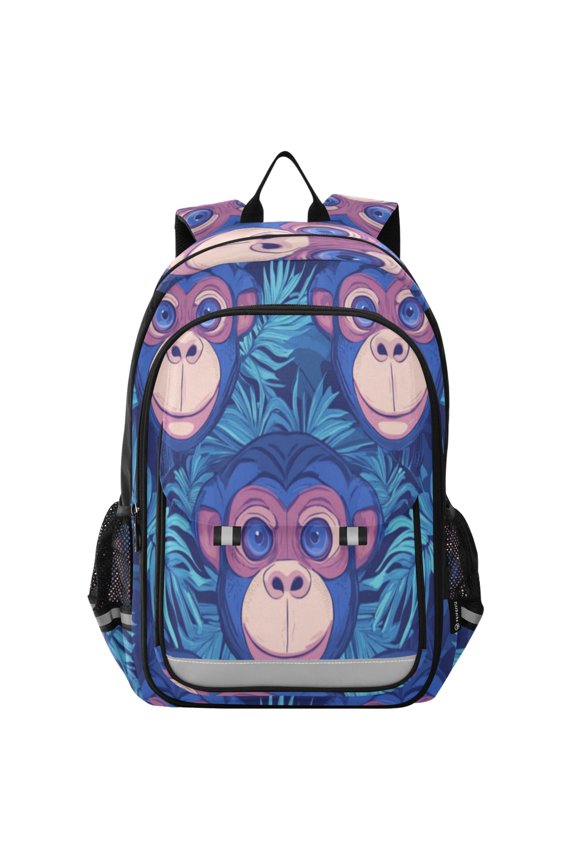 Backpack 12.9 *5.1 * 17.7 Inches Outing Backpack, Shopping Backpack, Travel Backpack Cute Blue Monkey