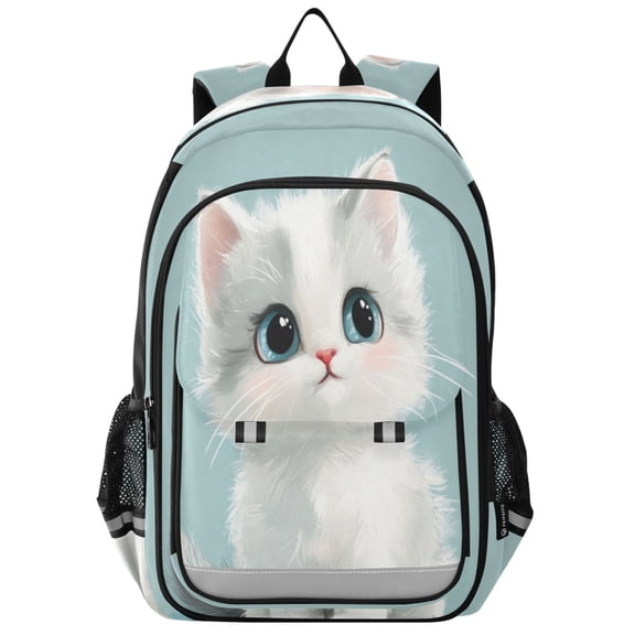 Backpack 12.9 *5.1 * 17.7 Inches Outing Backpack, Shopping Backpack, Travel Backpack Cute Cat with Blue Eyes