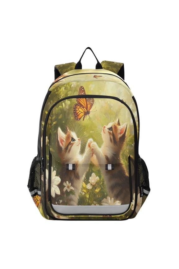 Backpack 12.9 *5.1 * 17.7 Inches Outing Backpack, Shopping Backpack, Travel Backpack Cute Cats and Butterflies