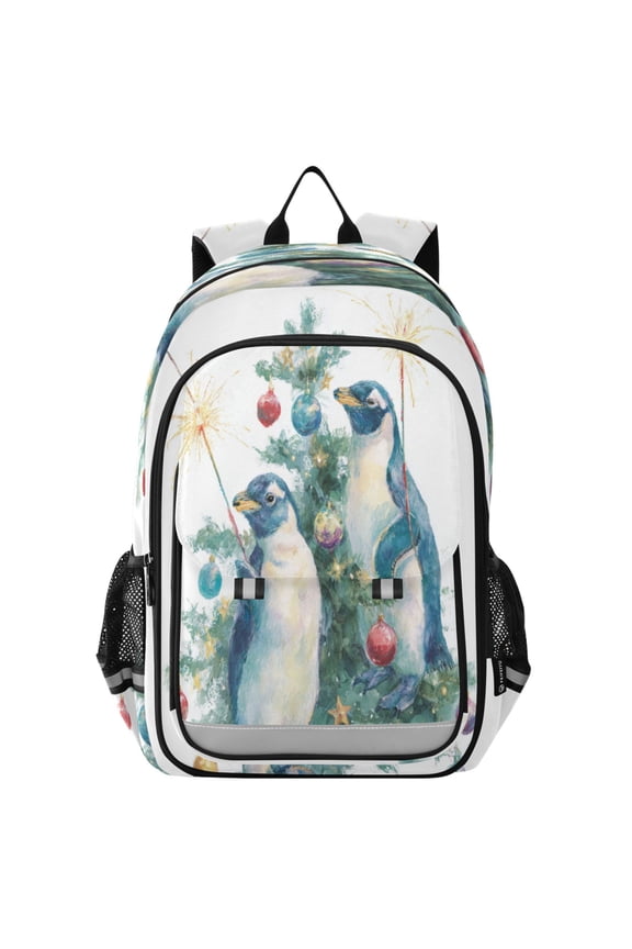 Backpack 12.9 *5.1 * 17.7 Inches Outing Backpack, Shopping Backpack, Travel Backpack Cute Christmas Penguins