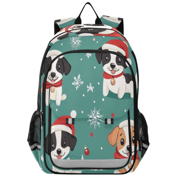 Backpack 12.9 *5.1 * 17.7 Inches Outing Backpack, Shopping Backpack, Travel Backpack Cute Christmas Puppy