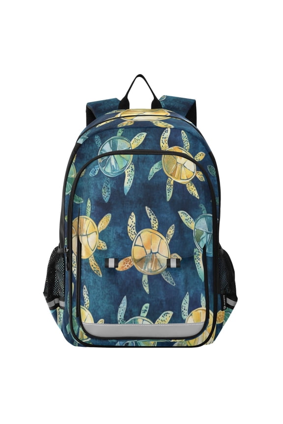 Backpack 12.9 *5.1 * 17.7 Inches Outing Backpack, Shopping Backpack, Travel Backpack Cute Green Turtle