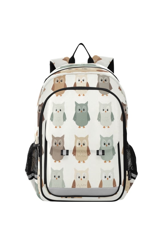Backpack 12.9 *5.1 * 17.7 Inches Outing Backpack, Shopping Backpack, Travel Backpack Cute Owl Repeat Pattern
