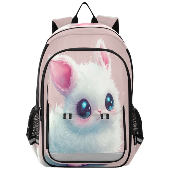 Backpack 12.9 *5.1 * 17.7 Inches Outing Backpack, Shopping Backpack, Travel Backpack Cute Pink Eared Bunny