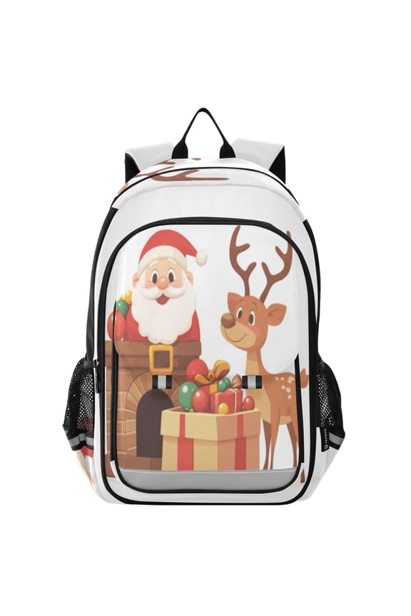 Backpack 12.9 *5.1 * 17.7 Inches Outing Backpack, Shopping Backpack, Travel Backpack Cute Santa Picture