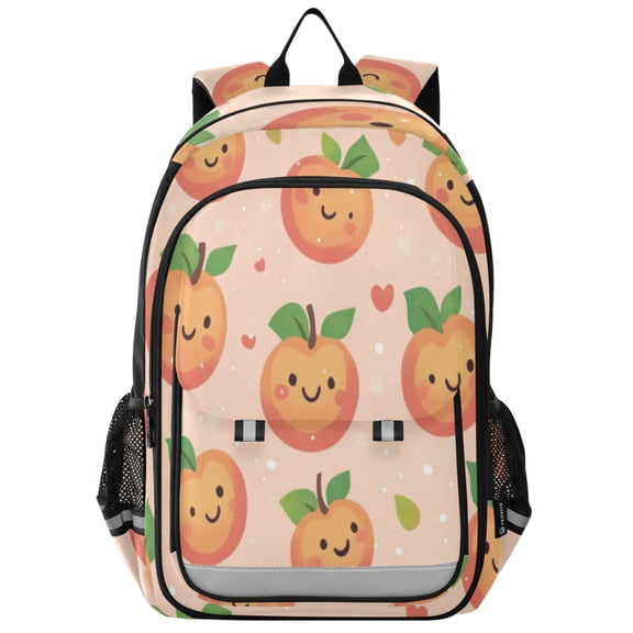 Backpack 12.9 *5.1 * 17.7 Inches Outing Backpack, Shopping Backpack, Travel Backpack Cute Smile Pink Peach