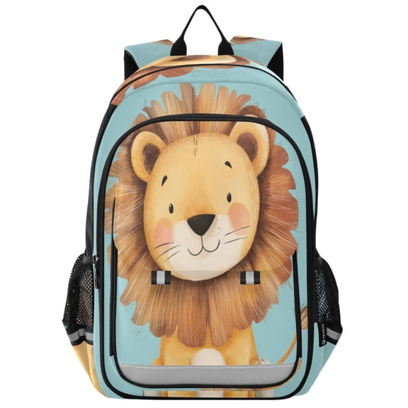 Backpack 12.9 *5.1 * 17.7 Inches Outing Backpack, Shopping Backpack, Travel Backpack Cute Smiling Lion Pattern