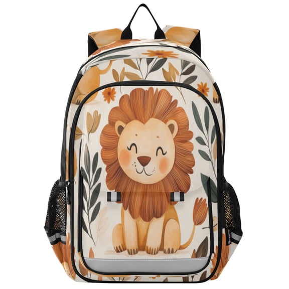 Backpack 12.9 *5.1 * 17.7 Inches Outing Backpack, Shopping Backpack, Travel Backpack Cute Smiling Lion