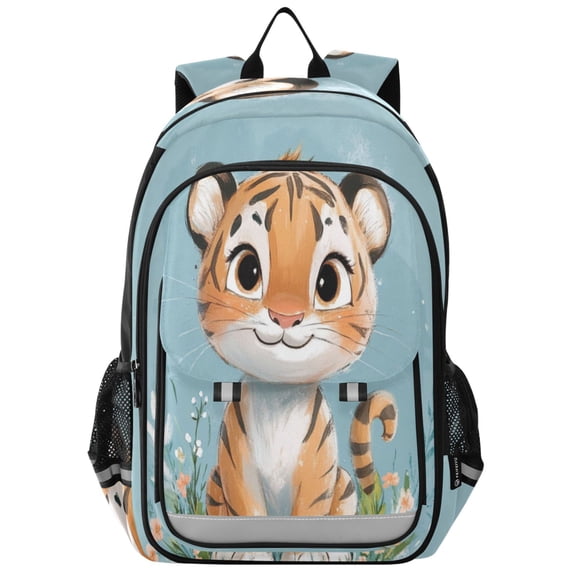 Backpack 12.9 *5.1 * 17.7 Inches Outing Backpack, Shopping Backpack, Travel Backpack Cute Smiling Little Tiger