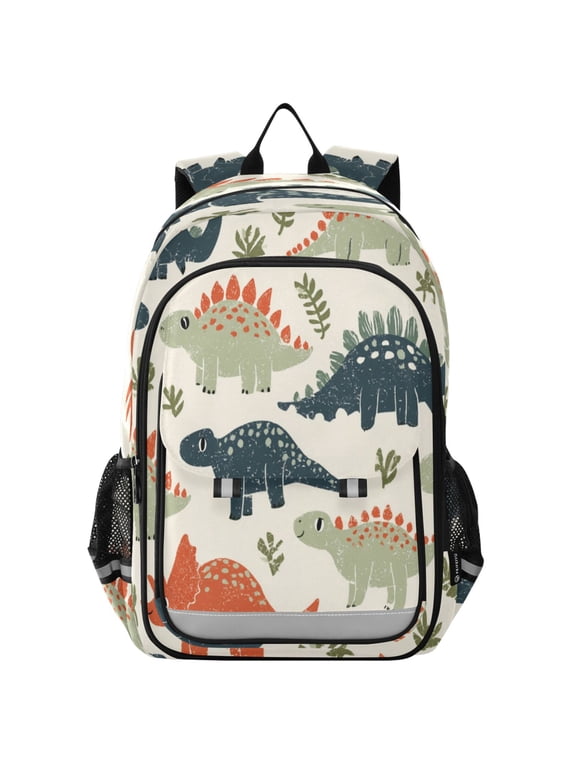 Backpack 12.9 *5.1 * 17.7 Inches Outing Backpack, Shopping Backpack, Travel Backpack Dino Green Jurassic Land